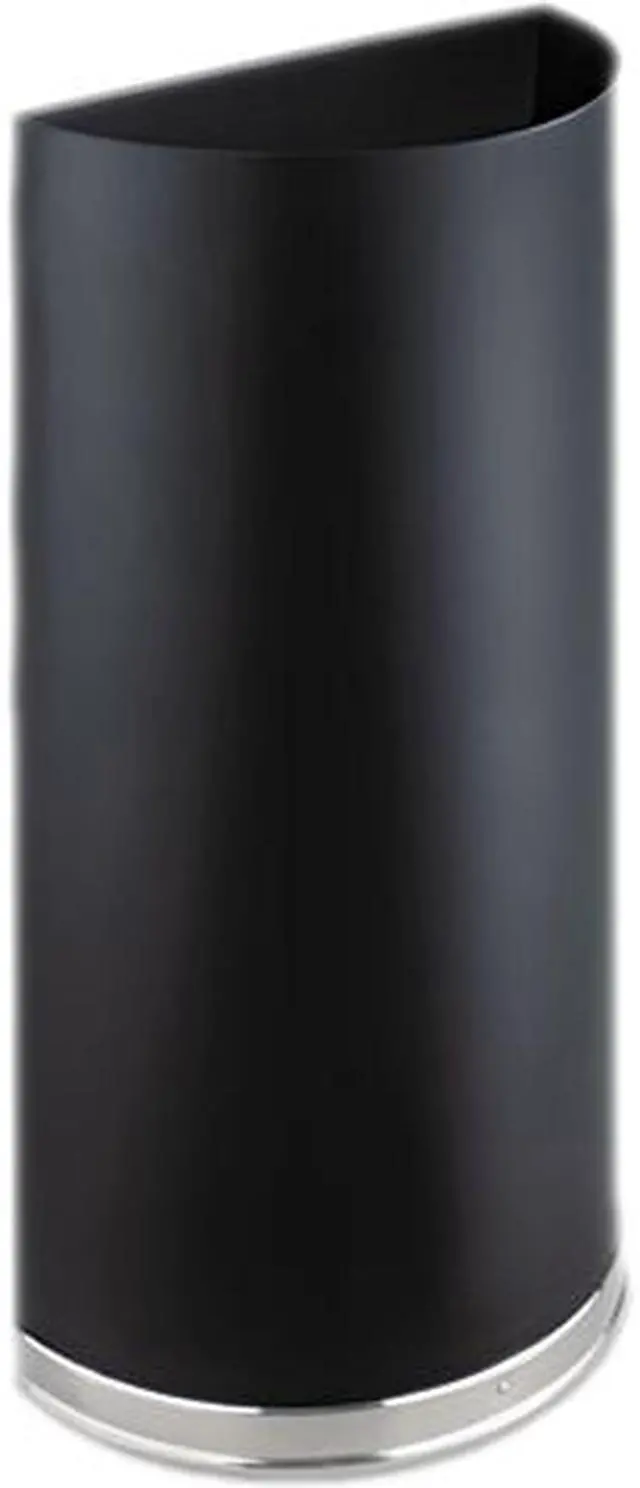 Main image of Safco - 9940BL - Half-Round Receptacle, Half-Round, Steel, 12.5gal, Black