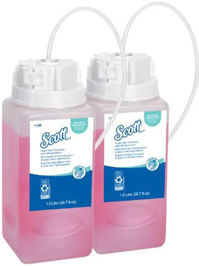 Alt view image 2 of 5 - Scott Pro Foam Hand Soap with Moisturizers (11280), Pink, Floral Scent, 1.5L Under-Counter Bottles, 2 Bottles / Case