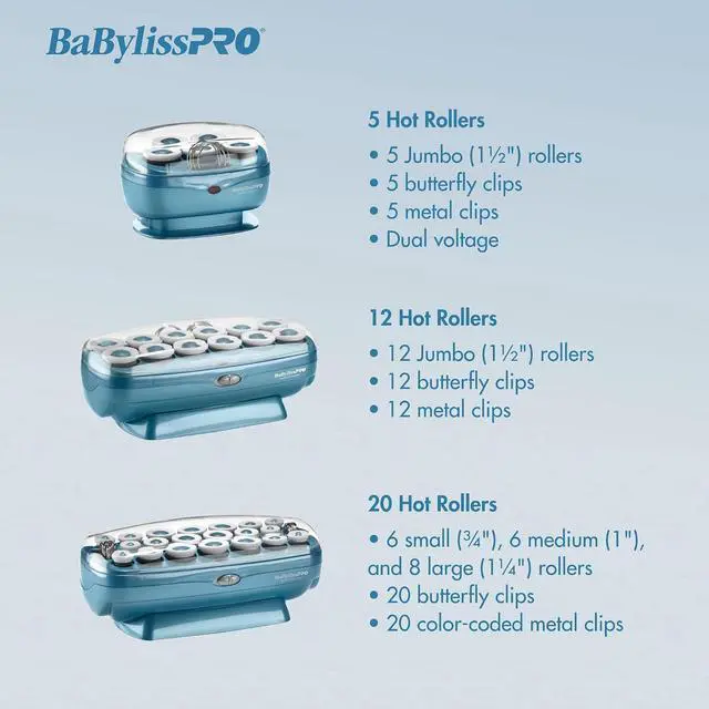 Alt view image 6 of 10 - Babyliss Pro BABNTTS7 5Pc Jumbo Roller Hairsetter