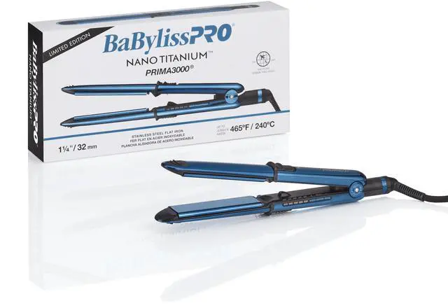 Alt view image 5 of 8 - BaBylissPRO Nano Titanium™ Limited Edition Black & Blue 1 1/4" Prima3000 Styling Iron, BNTMB3000TUC