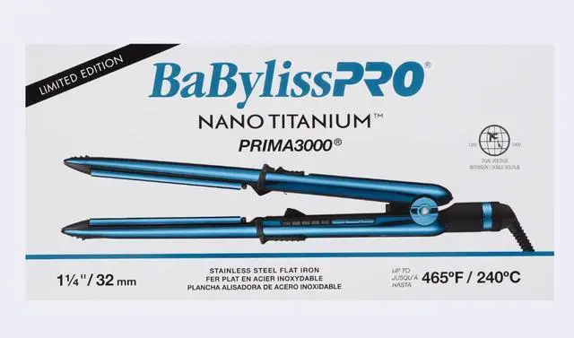 Alt view image 6 of 8 - BaBylissPRO Nano Titanium™ Limited Edition Black & Blue 1 1/4" Prima3000 Styling Iron, BNTMB3000TUC