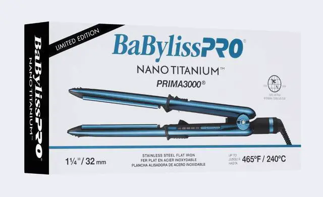 Alt view image 7 of 8 - BaBylissPRO Nano Titanium™ Limited Edition Black & Blue 1 1/4" Prima3000 Styling Iron, BNTMB3000TUC