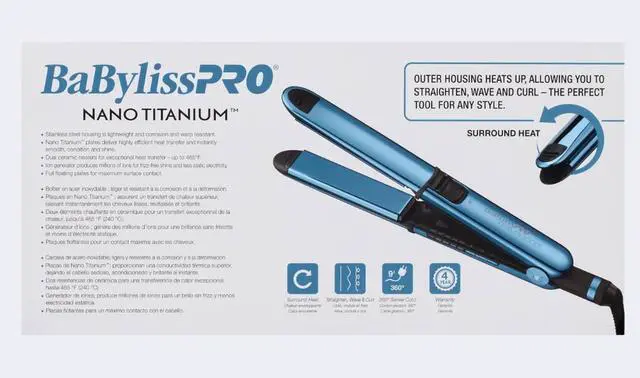 Alt view image 8 of 8 - BaBylissPRO Nano Titanium™ Limited Edition Black & Blue 1 1/4" Prima3000 Styling Iron, BNTMB3000TUC