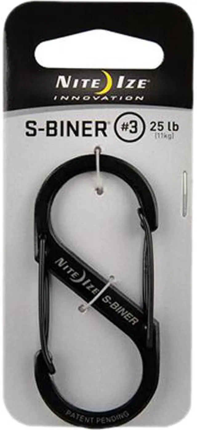 Main image of NITE IZE SB3-03-01 Double Gated Carabiner,2-5/8 In.,Black