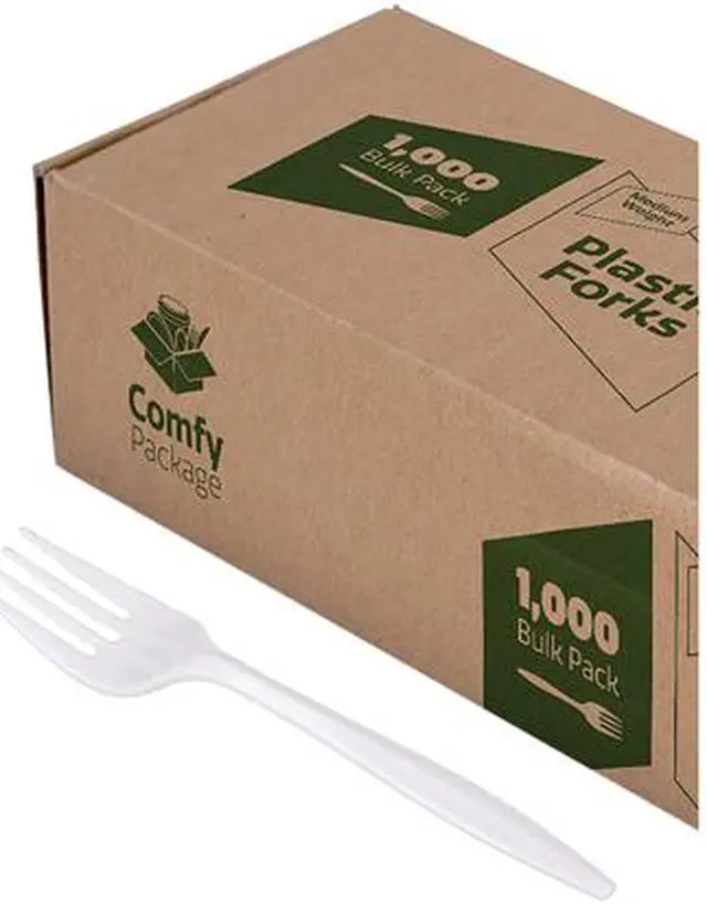 Alt view image 2 of 2 - Fork Plastic Medium-weight 1000/CT White