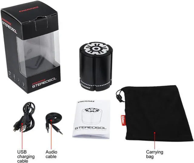 Alt view image 4 of 4 - Enermax StereoSGL 4 Watt Bluetooth Wireless LED Speaker - Black