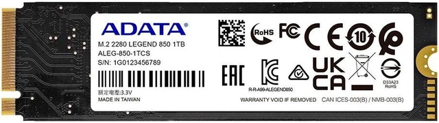Alt view image 5 of 7 - ADATA LEGEND 850 M.2 2280 1TB PCI-Express 4.0 x4 3D NAND Internal Solid State Drive (SSD) ALEG-850-1TCS