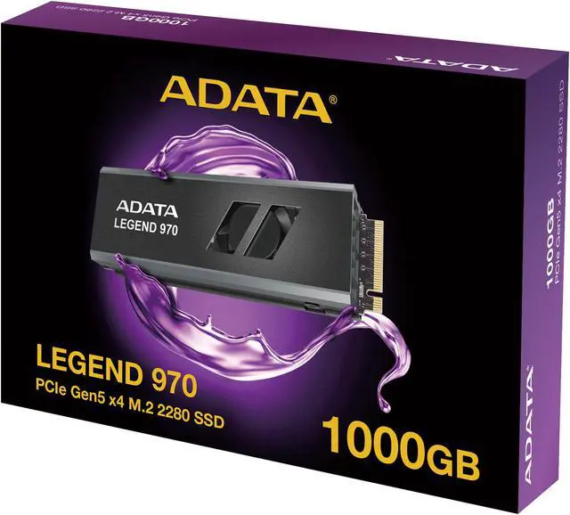 Alt view image 6 of 12 - ADATA 1TB Legend 970 with heatsink PCIe Gen5 x4 NVMe 2.0 M.2 2280 Internal Gaming SSD up to 10,000 MB/s Modle SLEG-970-1000GCI