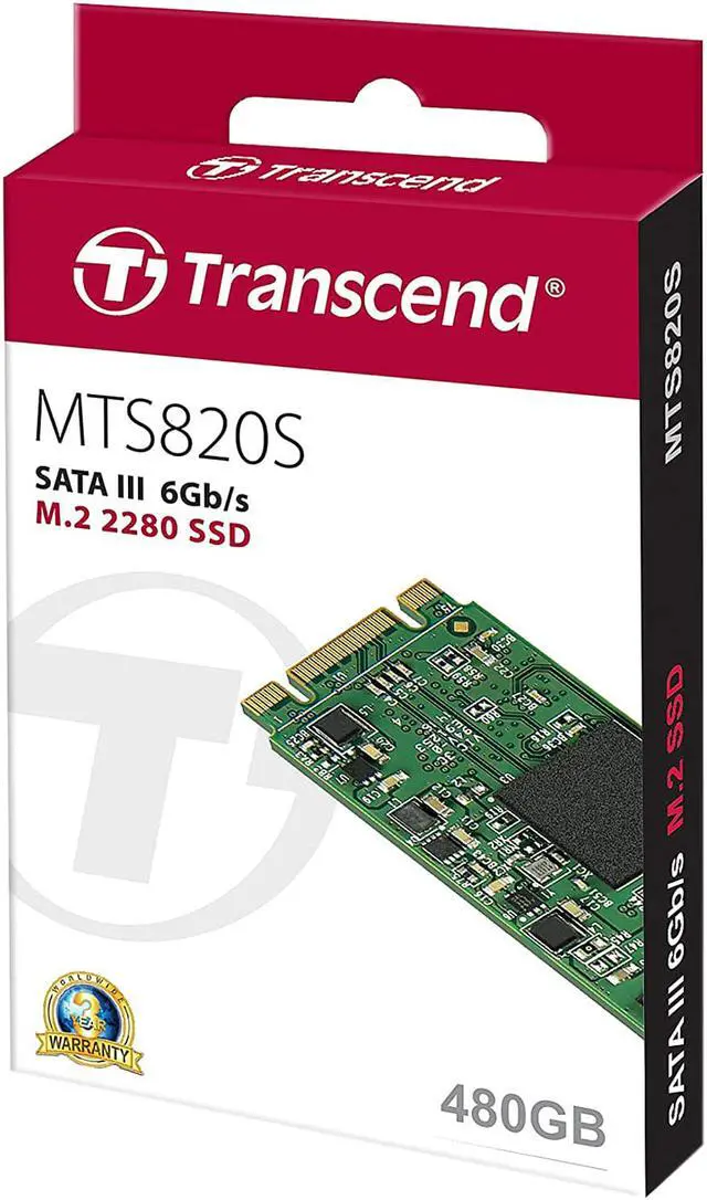 Alt view image 4 of 4 - Transcend 480GB, M.2 2280 SSD, SATA3, 3D NAND (TS480GMTS820S)