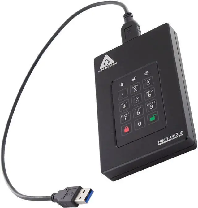 Alt view image 2 of 2 - Apricorn Aegis Fortress 1 TB Solid State Drive External USB 3.0 AFL3S1TB