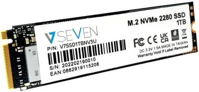 Alt view image 2 of 4 - V7 1TB NVME GEN3X4 M.2 NVME 3D TLC SSD