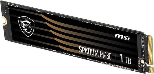 Alt view image 4 of 6 - MSI SPATIUM Series M.2 2280 1TB PCI-Express 4.0 x4, NVMe 1.4 3D NAND Internal Solid State Drive (SSD) M480