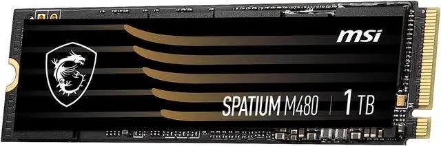 Alt view image 5 of 6 - MSI SPATIUM Series M.2 2280 1TB PCI-Express 4.0 x4, NVMe 1.4 3D NAND Internal Solid State Drive (SSD) M480
