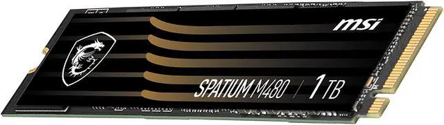 Alt view image 2 of 6 - MSI SPATIUM Series M.2 2280 1TB PCI-Express 4.0 x4, NVMe 1.4 3D NAND Internal Solid State Drive (SSD) M480