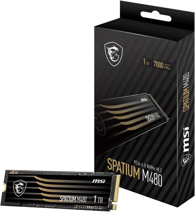 Alt view image 6 of 6 - MSI SPATIUM Series M.2 2280 1TB PCI-Express 4.0 x4, NVMe 1.4 3D NAND Internal Solid State Drive (SSD) M480
