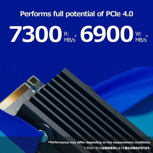 Alt view image 2 of 7 - Nextorage Japan Internal SSD 2TB for PS5 and PC Storage Expansion M.2 2280 with Heatsink PCIe Gen4.0 NVMe 3D TLC NAND NEM-PA2TB/N SYM 1400TBW with Maximum Transfer Rate Read: 7300MB/s, Write: 6900MB/s