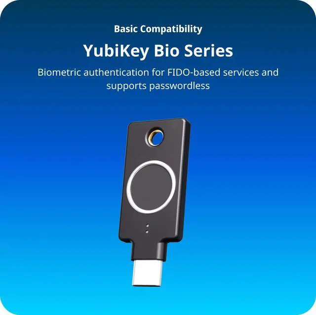 Alt view image 5 of 9 - Yubico - YubiKey Bio Series (FIDO Edition) - Multi-Factor Authentication (MFA) Security Key and Passkey - USB-C