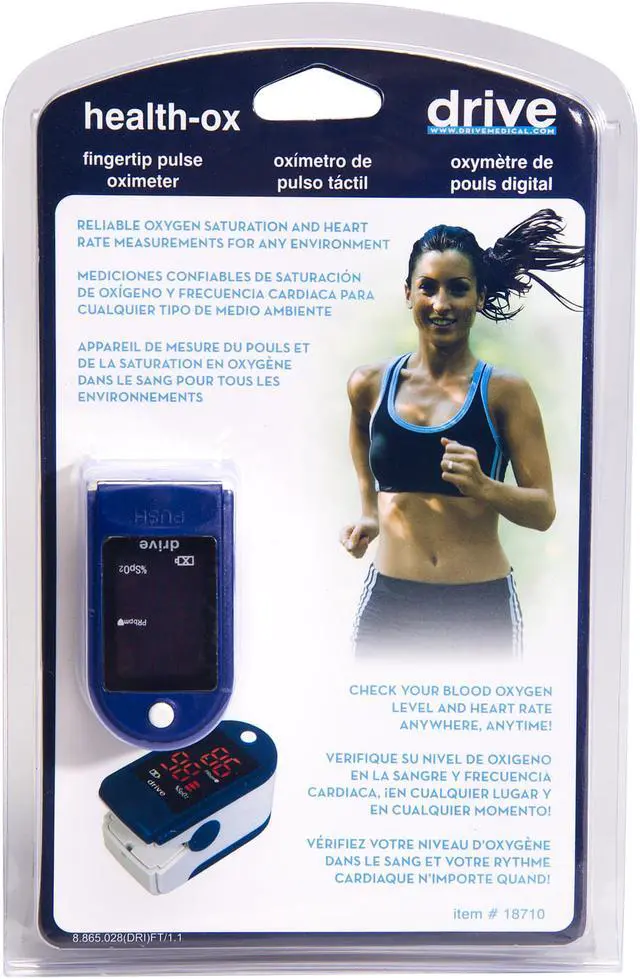 Alt view image 6 of 6 - Drive Medical 18710 Health-Ox Fingertip Pulse Oximeter