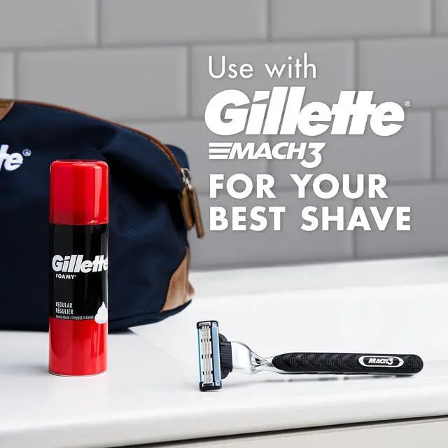 Alt view image 6 of 7 - Gillette Foamy Shave Cream, 2 oz Aerosol Spray Can, 48/Carton (14501)