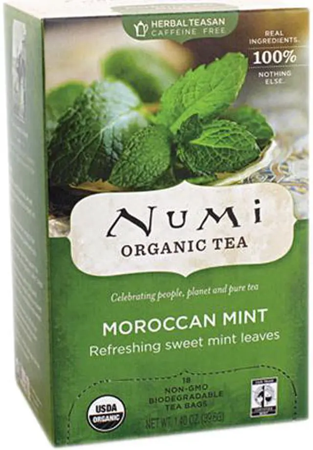 Main image of Numi 10104 Organic Teas and Teasans, 1.4oz, Moroccan Mint, 18/Box