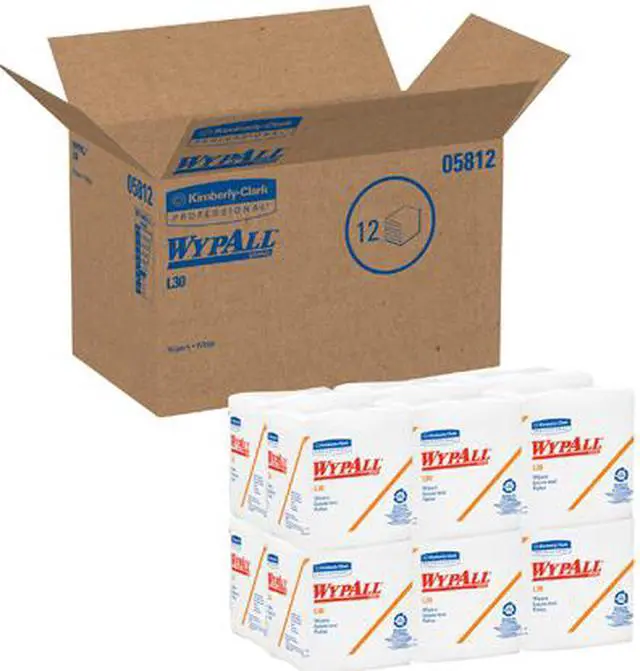 Alt view image 4 of 4 - WypAll L30 DRC Towels (05812), Strong and Soft Wipes, White, 12 Packs / Case, 90 Towels / Pack