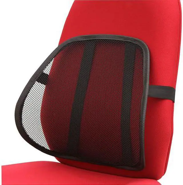 Main image of Lorell Ergo Mesh Lumbar Back Support - Comfortable, Elastic Band - 17.8" x 5.5" x 15.4" - Black LLR42171