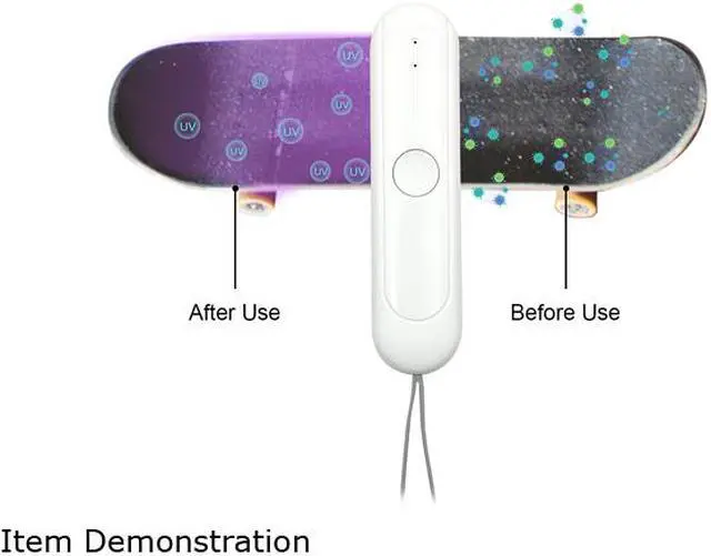 Alt view image 5 of 6 - UV Disinfection Lamp Handheld USB Charge UV LED Light Portable Hand Held Sterilizer Wand Without Chemicals for Hotel Car Travel Use Sterilization