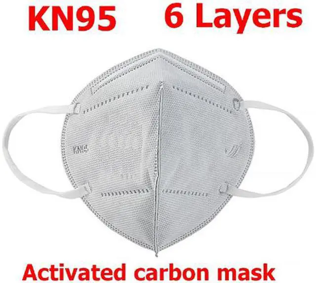 Alt view image 5 of 6 - 25PCS KN95 Mask JINJIANG 6 Layers Activated Carbon Masks Health Protector Built-in Sponge Nose Strip Gray Individual Package Gray