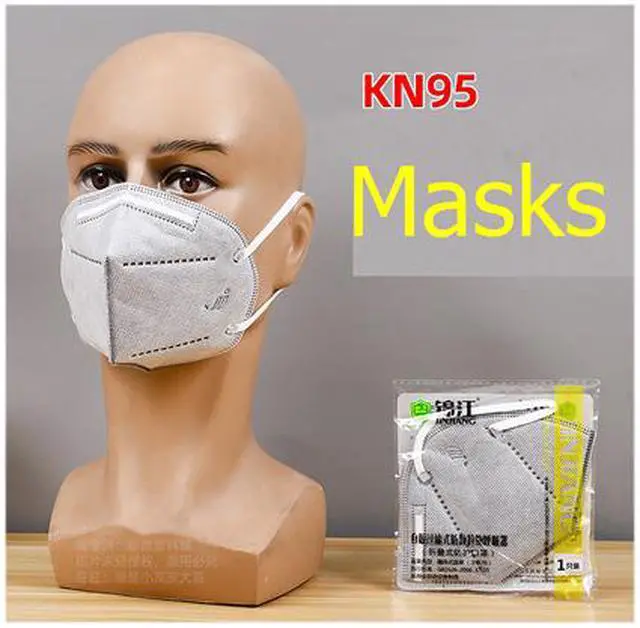 Alt view image 6 of 6 - 25PCS KN95 Mask JINJIANG 6 Layers Activated Carbon Masks Health Protector Built-in Sponge Nose Strip Gray Individual Package Gray
