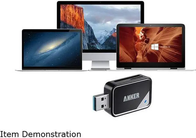 Alt view image 5 of 5 - Anker 2-in-1 USB 3.0 SD Card Reader for SDXC, SDHC, SD, MMC, RS-MMC, Micro SDXC, Micro SD, Micro SDHC Card and UHS-I Cards