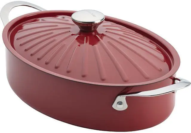 Main image of Rachael Ray 5-qt. Oval Nonstick Cucina Casserole, Cranberry