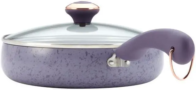 Alt view image 4 of 7 - Paula Deen 13064 Signature Porcelain Nonstick 15-Piece Cookware Set, Lavender Speckle