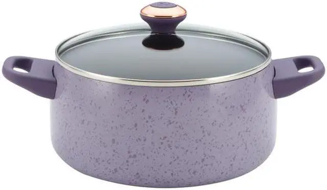 Alt view image 6 of 7 - Paula Deen 13064 Signature Porcelain Nonstick 15-Piece Cookware Set, Lavender Speckle