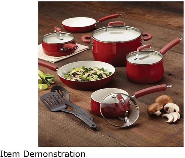Alt view image 8 of 8 - Paula Deen 12-pc. Nonstick Savannah Collection Cookware Set, Red