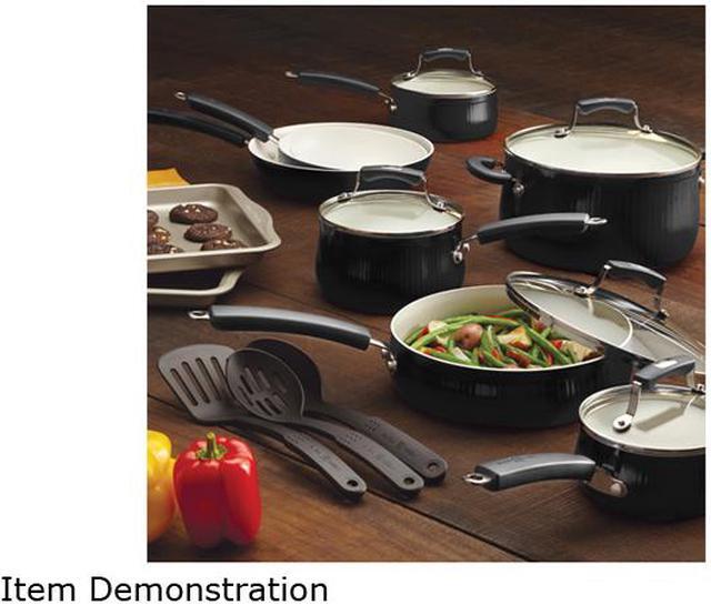 Alt view image 8 of 8 - Paula Deen 14297 Savannah Collection Aluminum Nonstick 17-Piece Cookware Set, Black