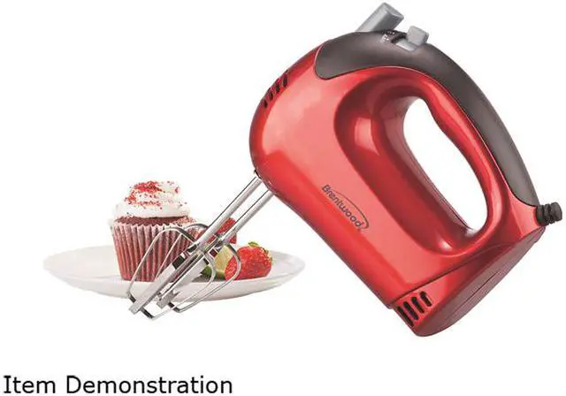 Alt view image 6 of 6 - Brentwood Lightweight 5-Speed Electric Hand Mixer, Red  HM-46