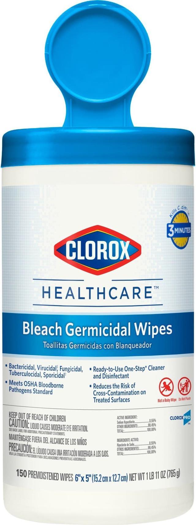 Clorox Healthcare Bleach Germicidal Disinfectant Wipes