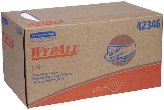 Alt view image 2 of 4 - WypAll L10 Disposable Towels (42346), Limited Use / Lightweight, 1-PLY, Pop-Up Box, White, 24 Boxes / Case, 250 Wipes / Box