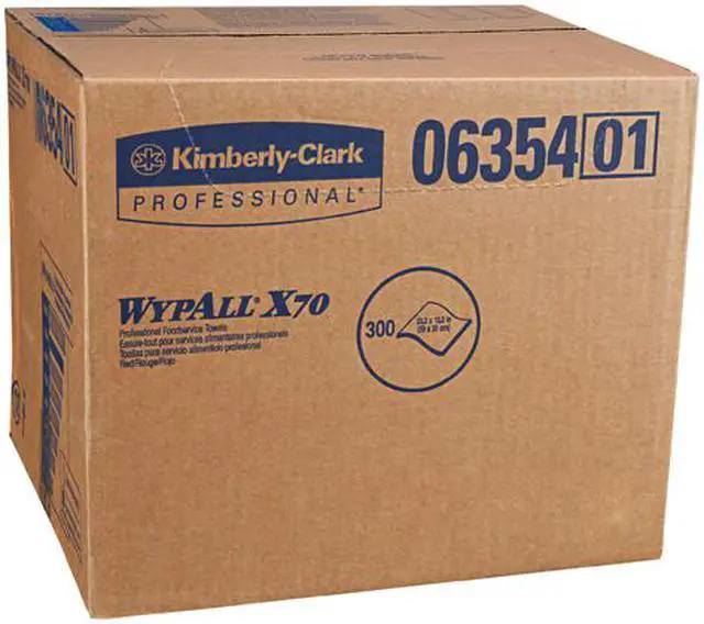 Alt view image 4 of 4 - WypAll X70 Extended Use Foodservice Towels Reusable Cloths (06354), Quarterfold, Red, 1 Box, 300 Sheets