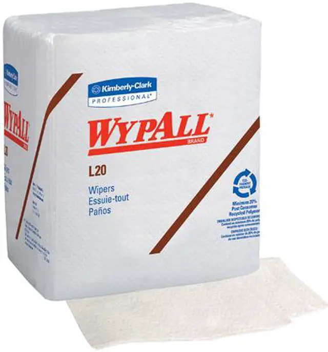 Alt view image 2 of 4 - WypAll L20 Limited Use Towels (47022), Quarterfold Format, White, 4-Ply, 12 Packs / Case, 68 Sheets / Pack