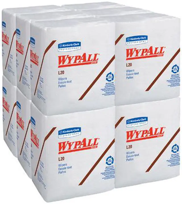 Alt view image 3 of 4 - WypAll L20 Limited Use Towels (47022), Quarterfold Format, White, 4-Ply, 12 Packs / Case, 68 Sheets / Pack