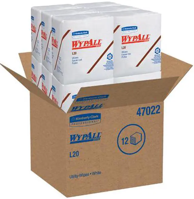 Alt view image 4 of 4 - WypAll L20 Limited Use Towels (47022), Quarterfold Format, White, 4-Ply, 12 Packs / Case, 68 Sheets / Pack