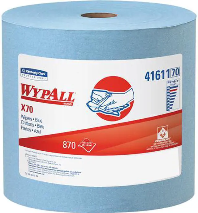 Main image of WypAll X70 Extended Use Reusable Cloths (41611), Jumbo Roll, Long Lasting Performance, Blue, 1 Roll, 870 Sheets