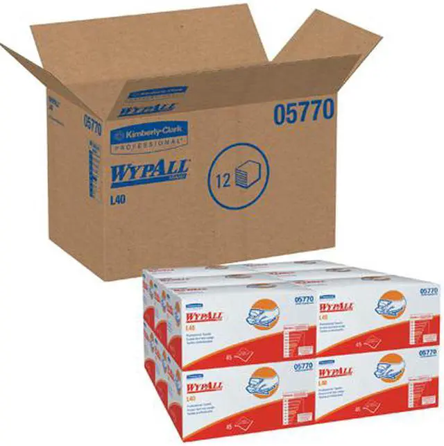 Alt view image 4 of 4 - WypAll L40 Disposable Cleaning and Drying Towels "DRY-UP" Towels (05770), Limited Use Towels, 12" x 23", White, 540 / Case, 12 Packs of 45 Towels