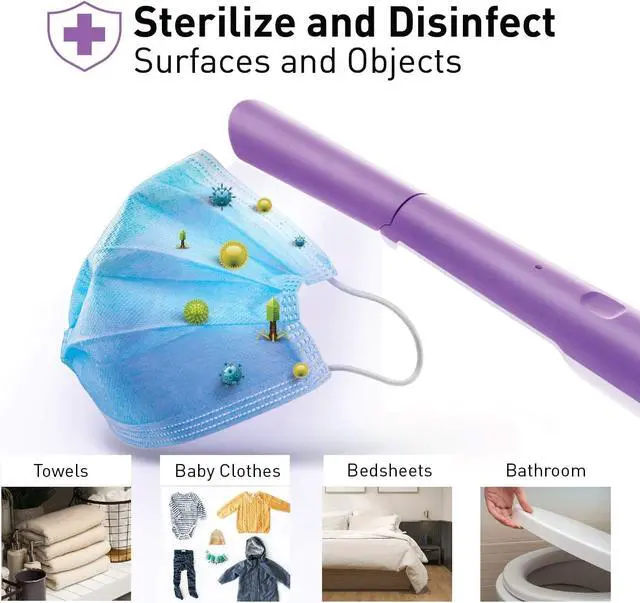 Alt view image 3 of 9 - Compass Home UV Light Sanitizer Lamp, Portable Handheld UVC LED Sterilization Germicidal Sanitizer Light with Child Lock