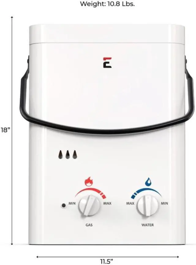 Alt view image 2 of 7 - Eccotemp L5 On Demand Portable Liquid Propane Outdoor Tankless Hot Water Heater