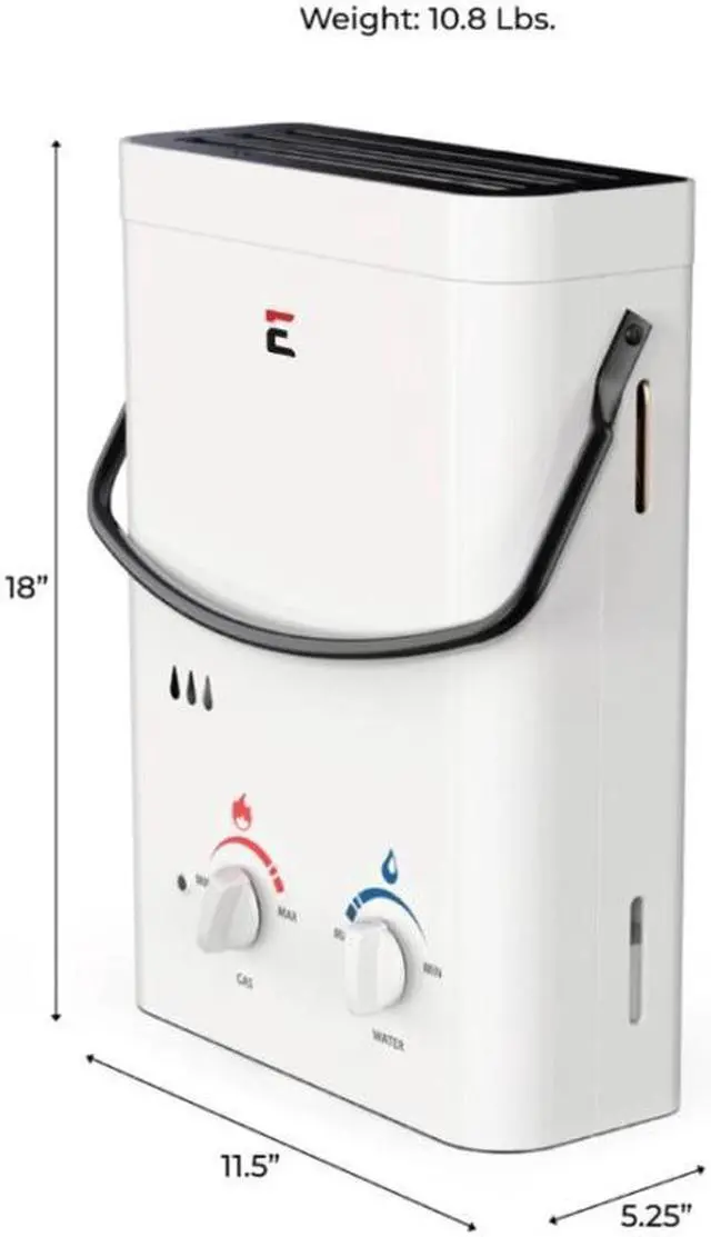 Alt view image 3 of 7 - Eccotemp L5 On Demand Portable Liquid Propane Outdoor Tankless Hot Water Heater