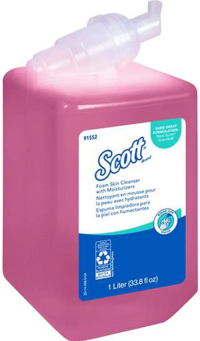 Main image of Scott Pro (Formerly Kleenex) Hand Soap with Moisturizers (91552), Pink, Floral Scent, 1.0L, 6 Bottles / Case - Same Kleenex Quality, Now Scott Branded