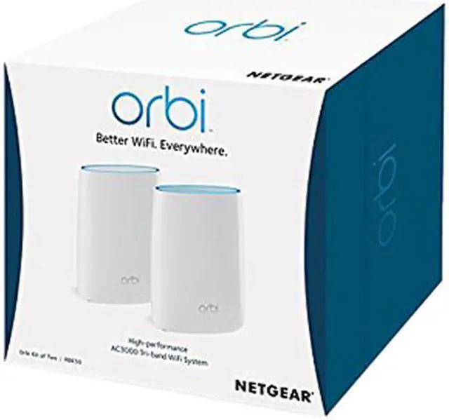Alt view image 5 of 5 - NETGEAR Orbi Whole Home Mesh Wi-Fi System - Wi-Fi Router and Single Satellite Extender with Speeds Up to 3 Gbps Over 5,000 sq.ft, AC3000 (RBK50)