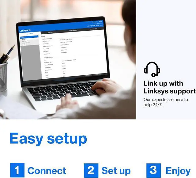 Alt view image 4 of 5 - Linksys WiFi 5 Router, Dual-Band, 1,500 Sq. ft Coverage, 10+ Devices, Parental Control, Supports Guest WiFi, Speeds up to (AC1200) 1.2Gbps - E5400